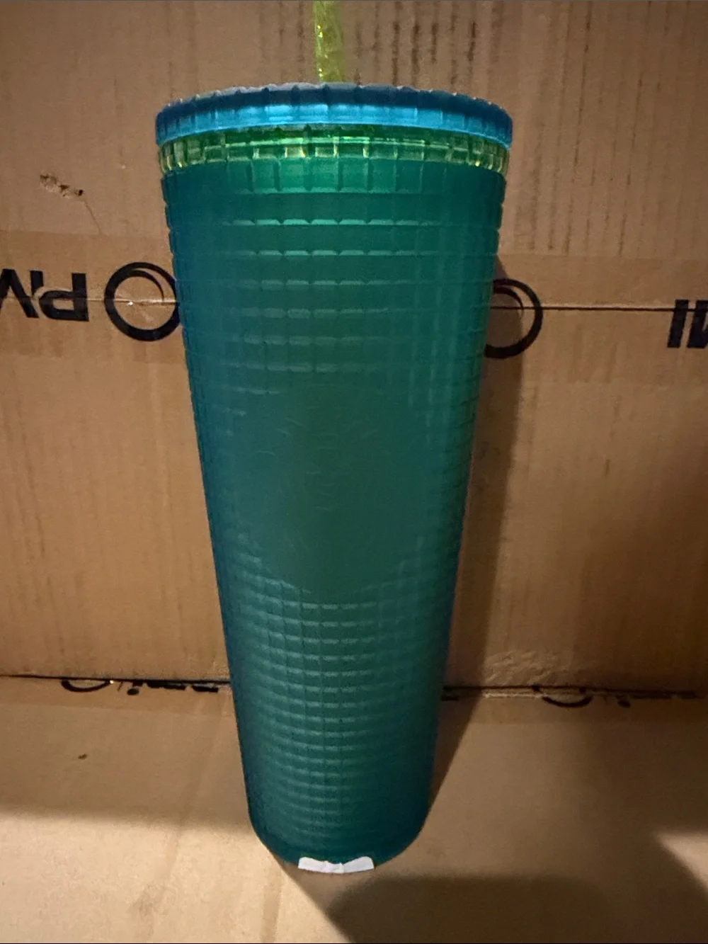 Starbucks 2022 Valentines Release Mountain Dew Green Grid 24 Oz Cold Cup Tumbler
